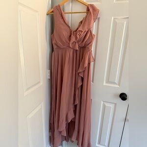 Elegant Ruffled Pink Dress